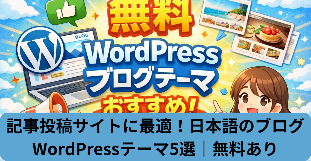 記事投稿サイトに最適！日本語のブログWordPressテーマ5選｜無料あり